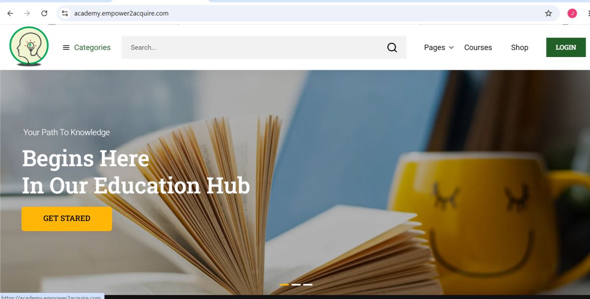 Empower2Acquire Training Academy website