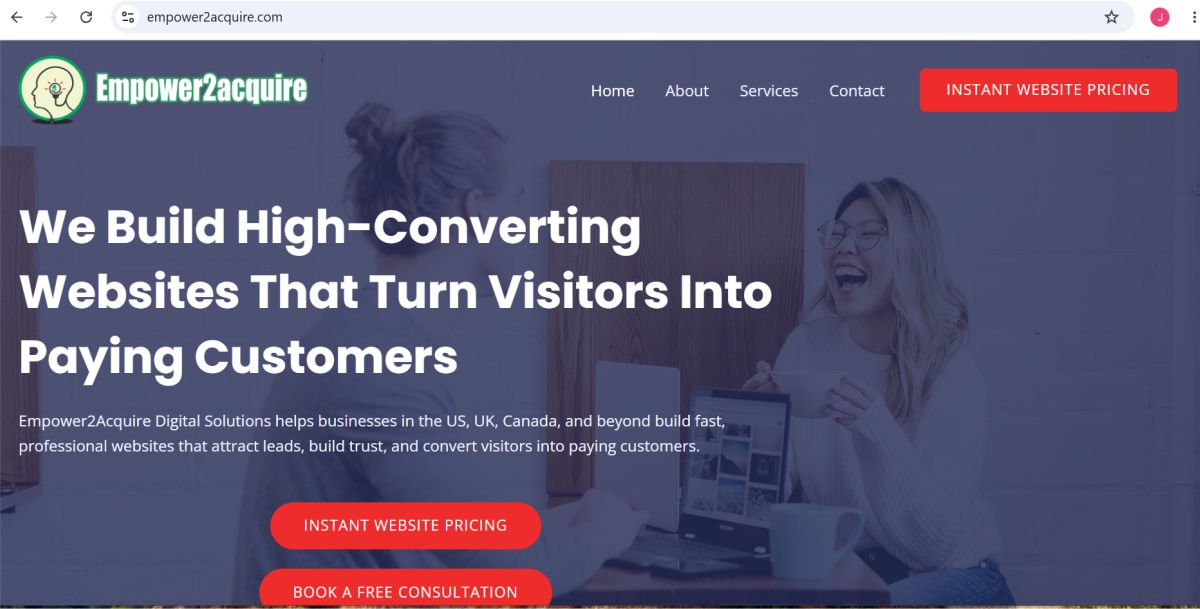 Empower2Acquire Digital Solutions website