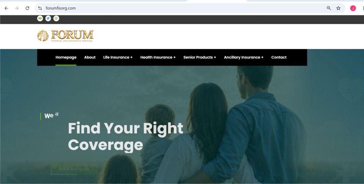 Forum Financial and Insurance Services website redesign